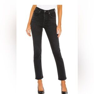 AGOLDE Riley high waist straight leg crop jeans Panoramic